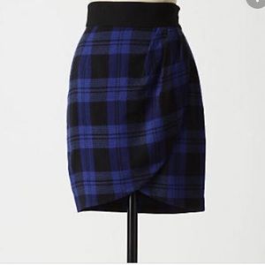 Anthropologie by Tracey Reese plaid wool skirt